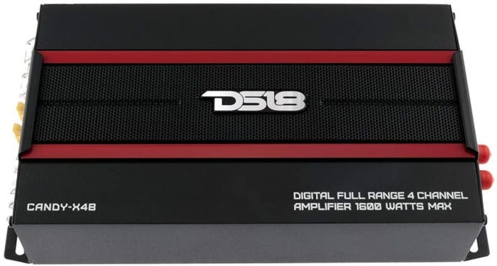 Compact DS18 CANDY-X4B 4 channel amp with RCA inputs/outputs and high input hookups