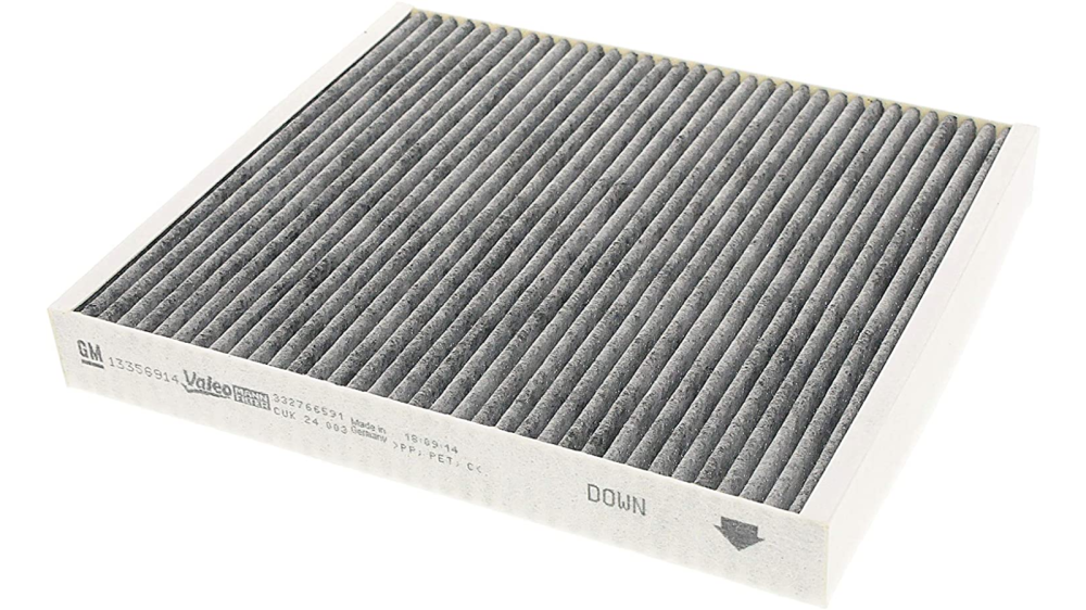 Image of an air filter resting on its side