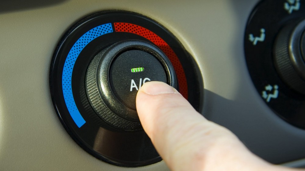 Turning on the AC in a hot car