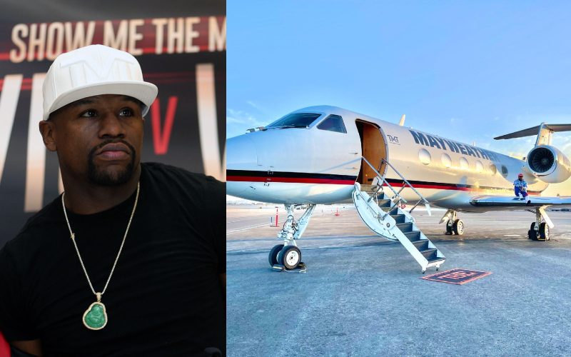 Floyd “Money” Mayweather – Gulfstream IV, Estimated $40 Million | Alamy Stock Photo by PA Images/Steven Paston & Instagram/@floydmayweather